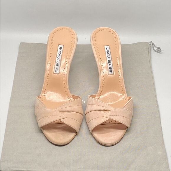 Manolo Blahnik Siemu Suede Mule Sandals size 38.5 - Picture 7 of 9